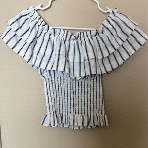 Striped Off-Shoulder Women's Top